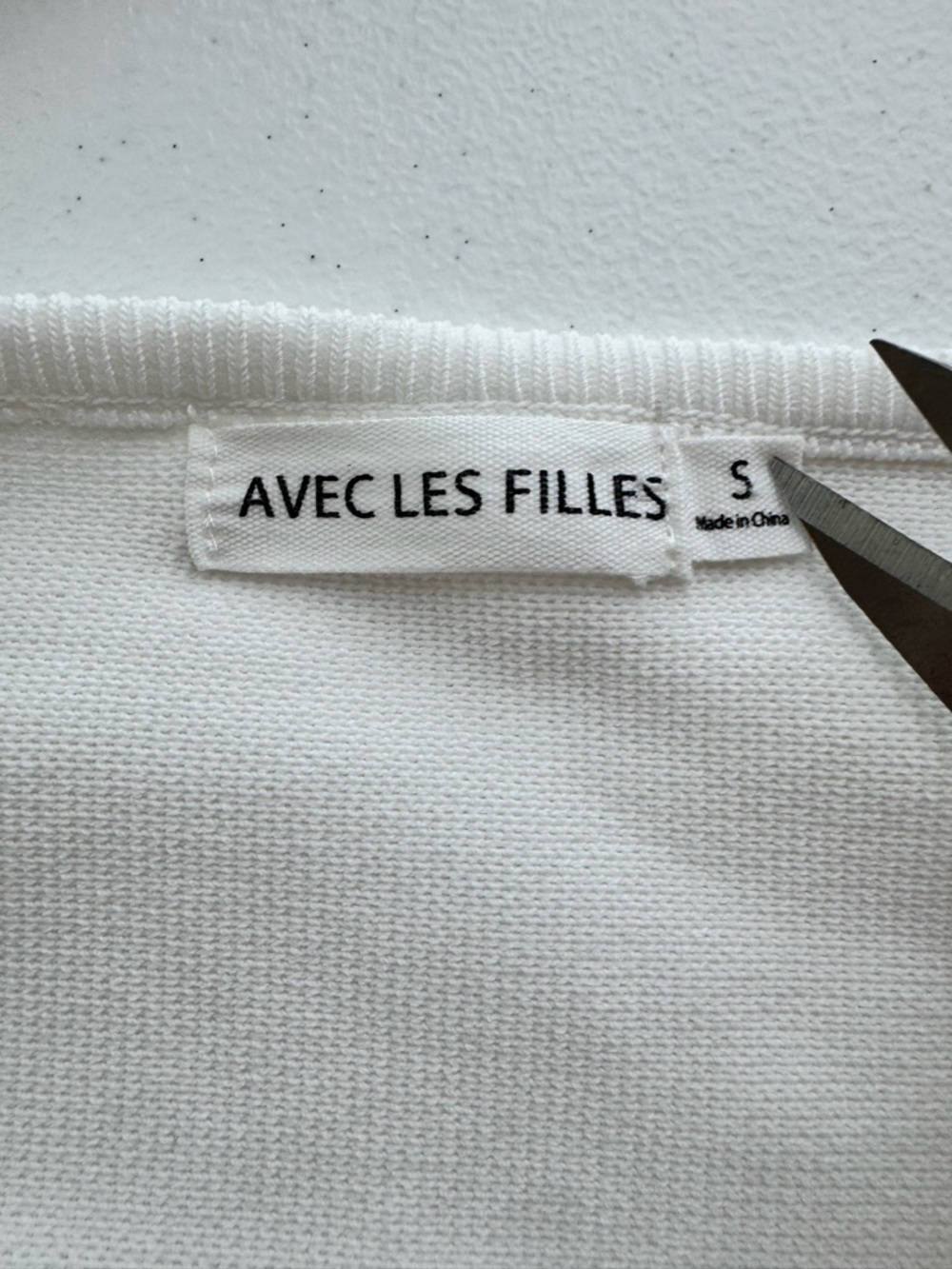 Avec Les Filles White Dolman Sleeves Bow Front Knit Top Coquette Balletcore SM - Picture 6 of 8
